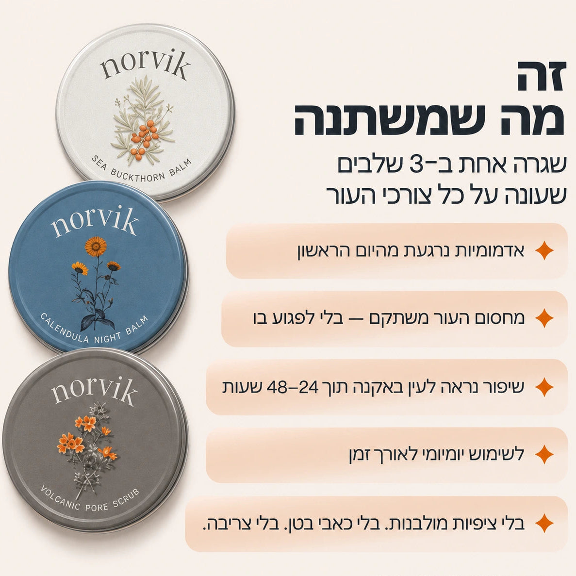 NORVIK | הערכה המלאה לעור הנוטה לאקנה